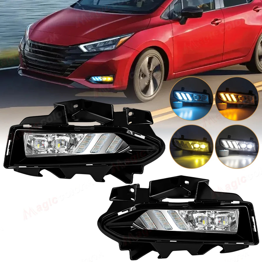LED DRL Fog Lights for Nissan Versa 2023-2025 Car Interior Accessory MAGIC COLORM