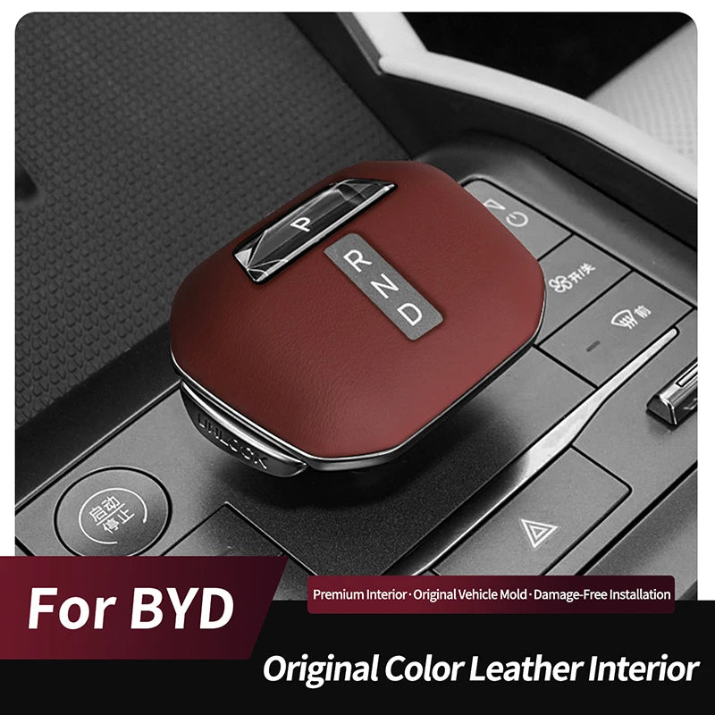 Leather Gear Shift Knob Cover for BYD Seal U 2025 Car Interior Accessory OEM
