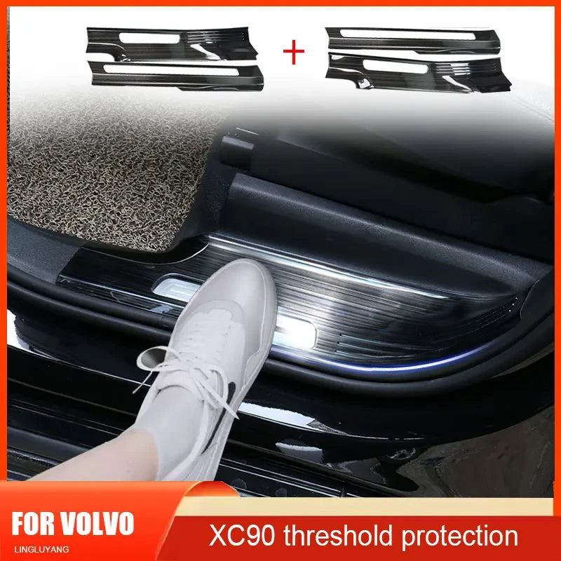 Premium Door Sill Protector for Volvo XC90 2015 Car Interior Accessory LINGLUYANG