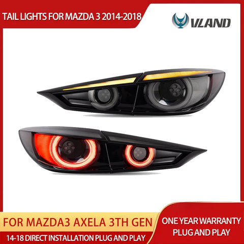 Dynamic LED Tail Lights for Mazda3 Axela 2014-2018 LED Ambient Light Vland