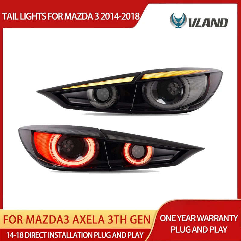 Dynamic LED Tail Lights for Mazda3 Axela 2014-2018 LED Ambient Light Vland
