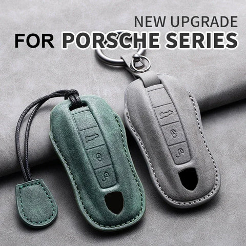 Car Key Case Cover Shell For Porsche Panamera Spyder Carrera Macan Cayman Cayenne 911 970 981 991 Leather Car Keychain Car Ke