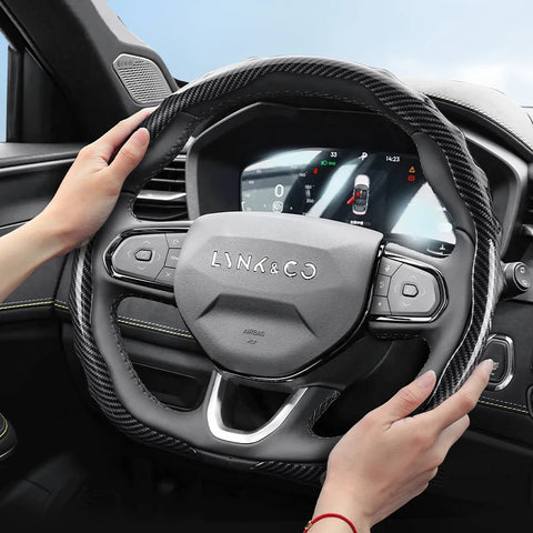 Wave Shape Carbon Fiber Cover for Lynk & Co 01 Car Interior Accessory Hocasen