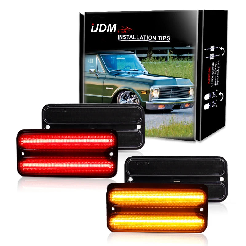 Smoked LED Side Markers for 1968-1972 Chevy C10 Car Interior Accessory iJDM