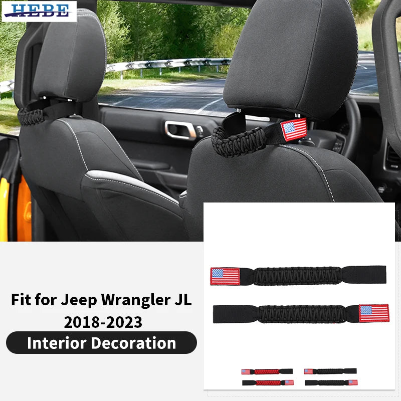 Paracord Headrest Pull Handle for Universal Vehicles Car Interior Accessory HEBE