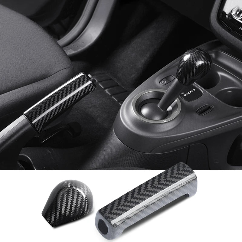 Carbon Fiber Gear Stick Shift Cover for Smart 453 Car Interior Accessory GMUNI