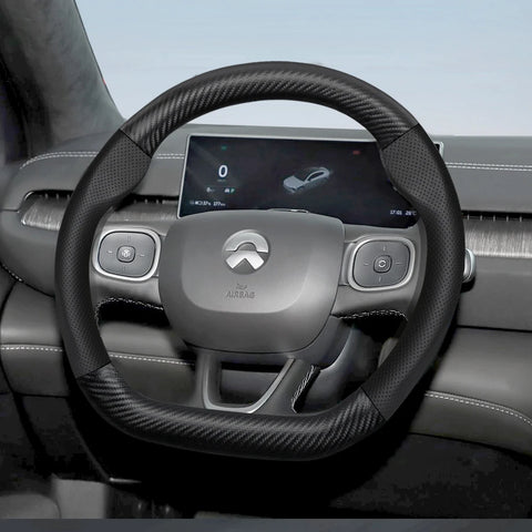 Nio Carbon Fiber Leather Steering Wheel Cover Fit Car Interior Accessory Hocasen