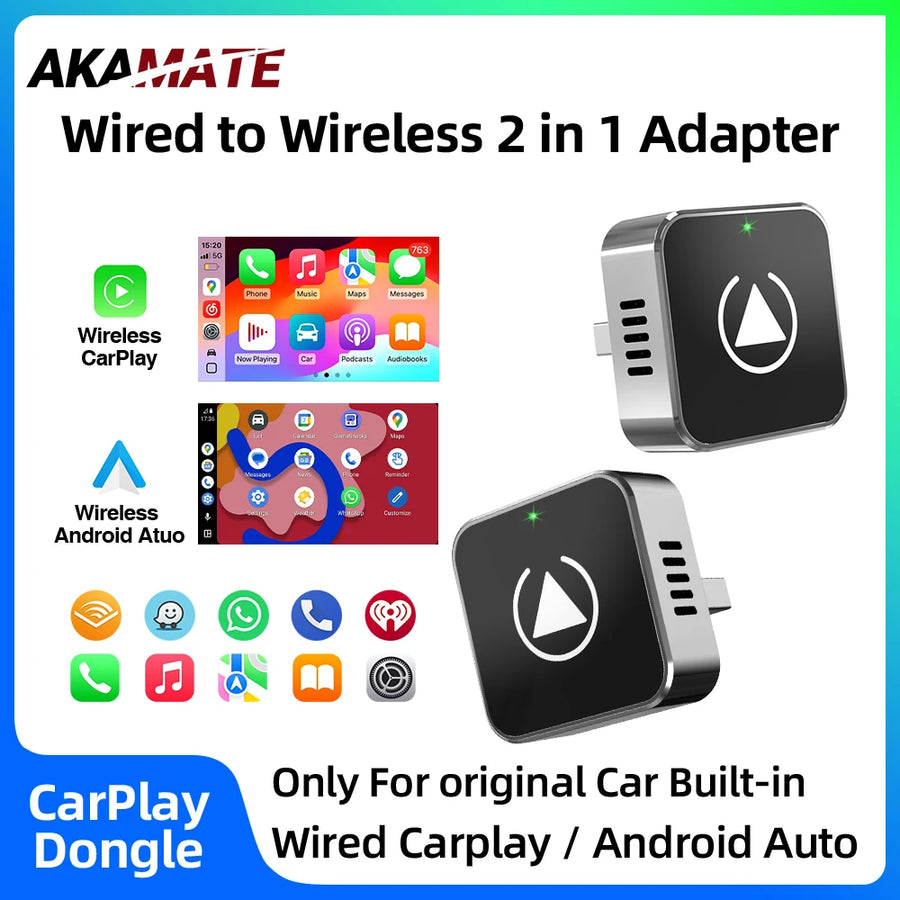 Wireless CarPlay Android Auto Adapter Dongle CarPlay Adapter AKAMATE