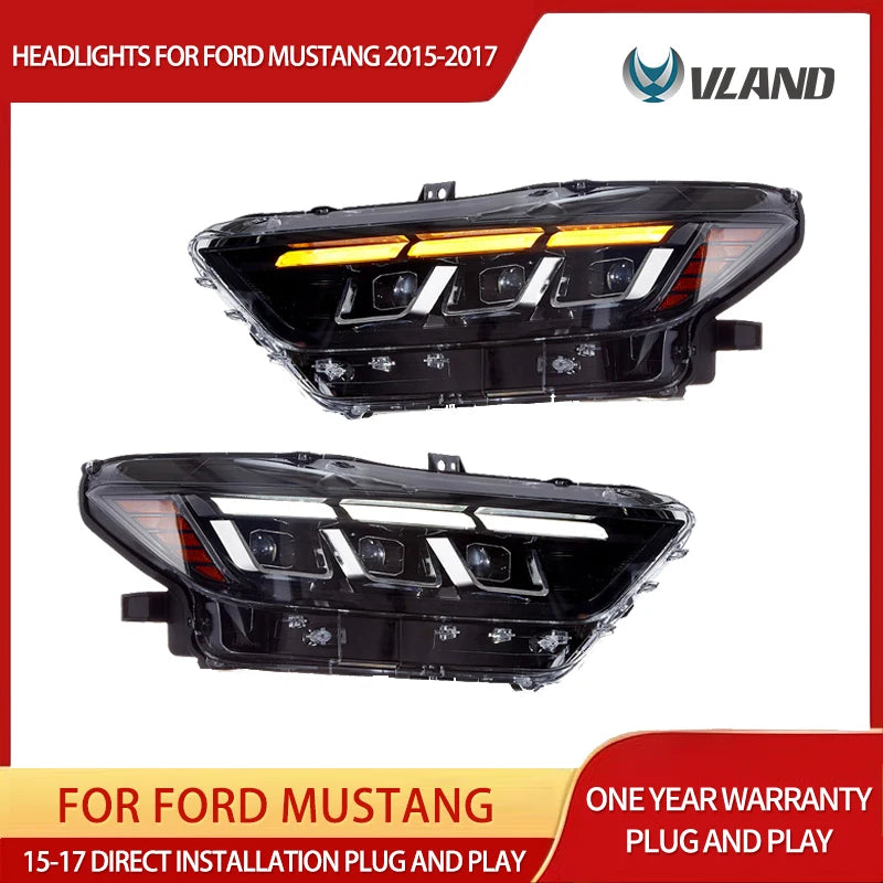 LED Headlights Sequential Signal for Mustang 2015 Car Interior Accessory Vland