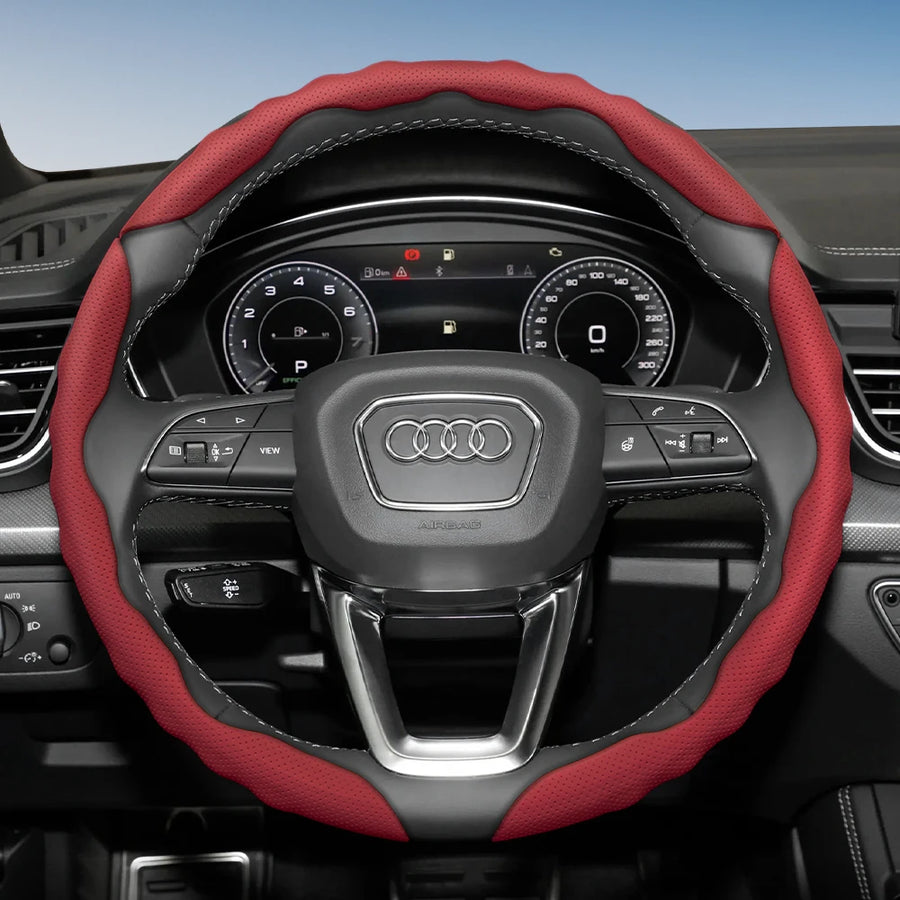 Wave-Shaped Breathable Leather Cover for Audi A4 Car Interior Accessory Hocasen