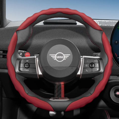 Wave-Shaped Sport Cover for Mini Cooper R56 F56 R50 Car Interior Accessory Hocasen Red 3-Piece Set