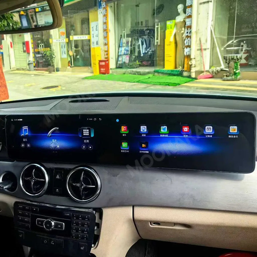 Dual Screen Android Head Unit for Mercedes Benz GLK 2013–2015 Android Head Unit Aotsr 8GB 256GB Eight Core