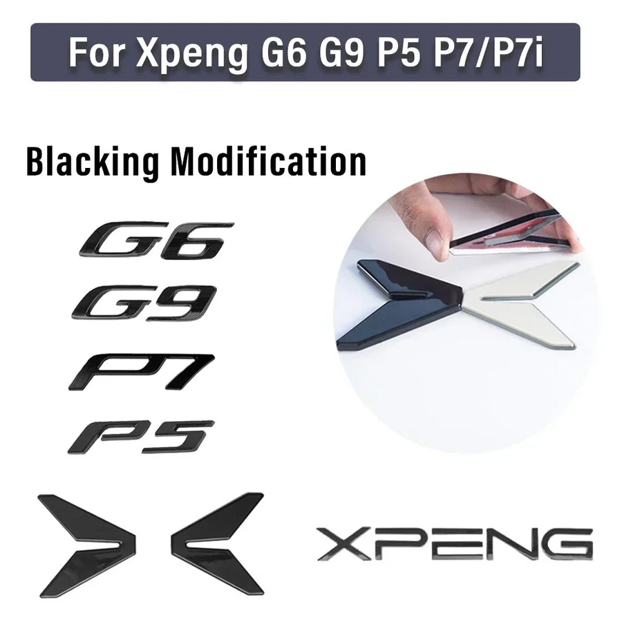 Black Front and Rear Badge for Xpeng G9 G6 P7i P5 G3i P7 Car Badge Xpeng