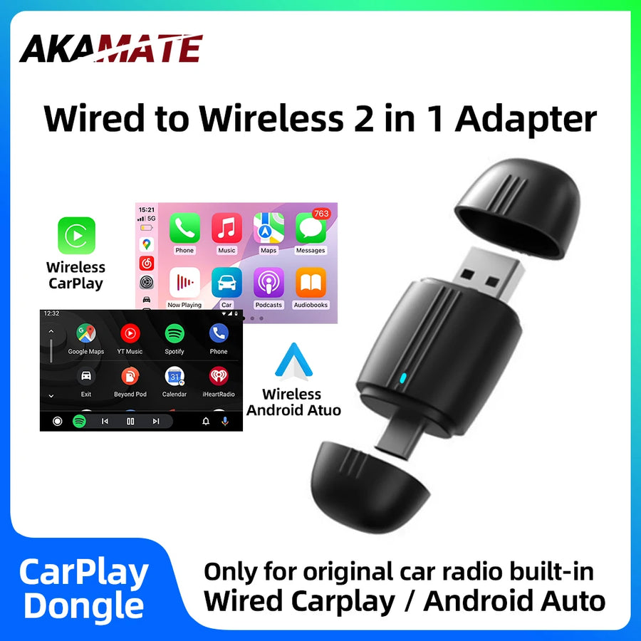 Wireless CarPlay Android Auto Adapter for OEM Cars CarPlay Adapter AKAMATE