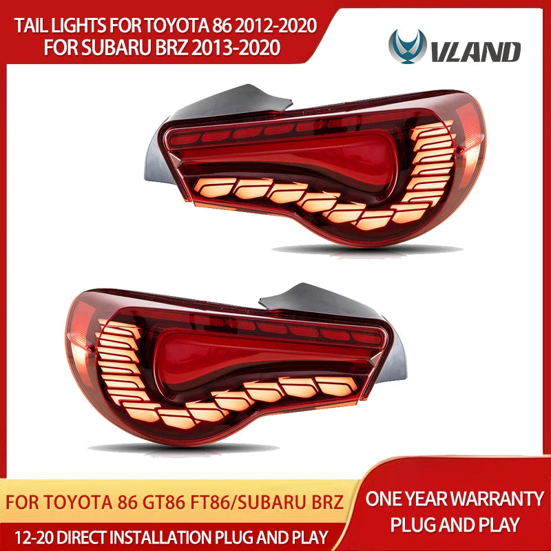 Sequential LED Tail Lights for Toyota 86/BRZ 12-20 LED Ambient Light vland