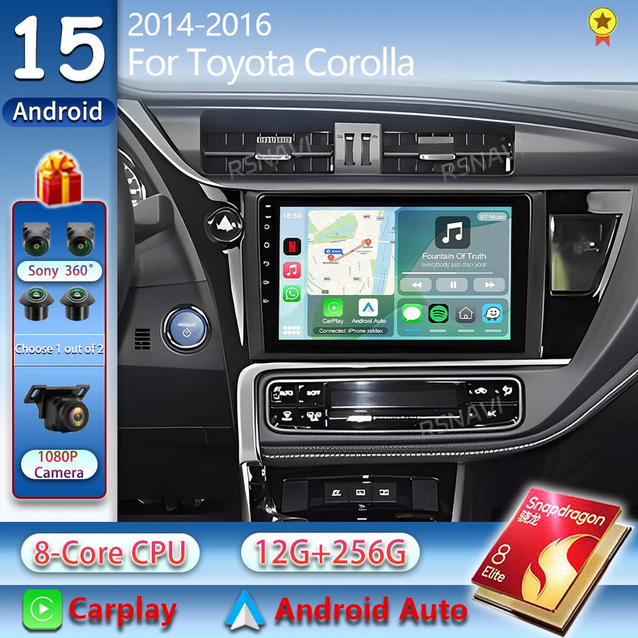 2K QLED Android 15 Head Unit for Toyota Corolla 2012–2016 Android Head Unit RSNAVI