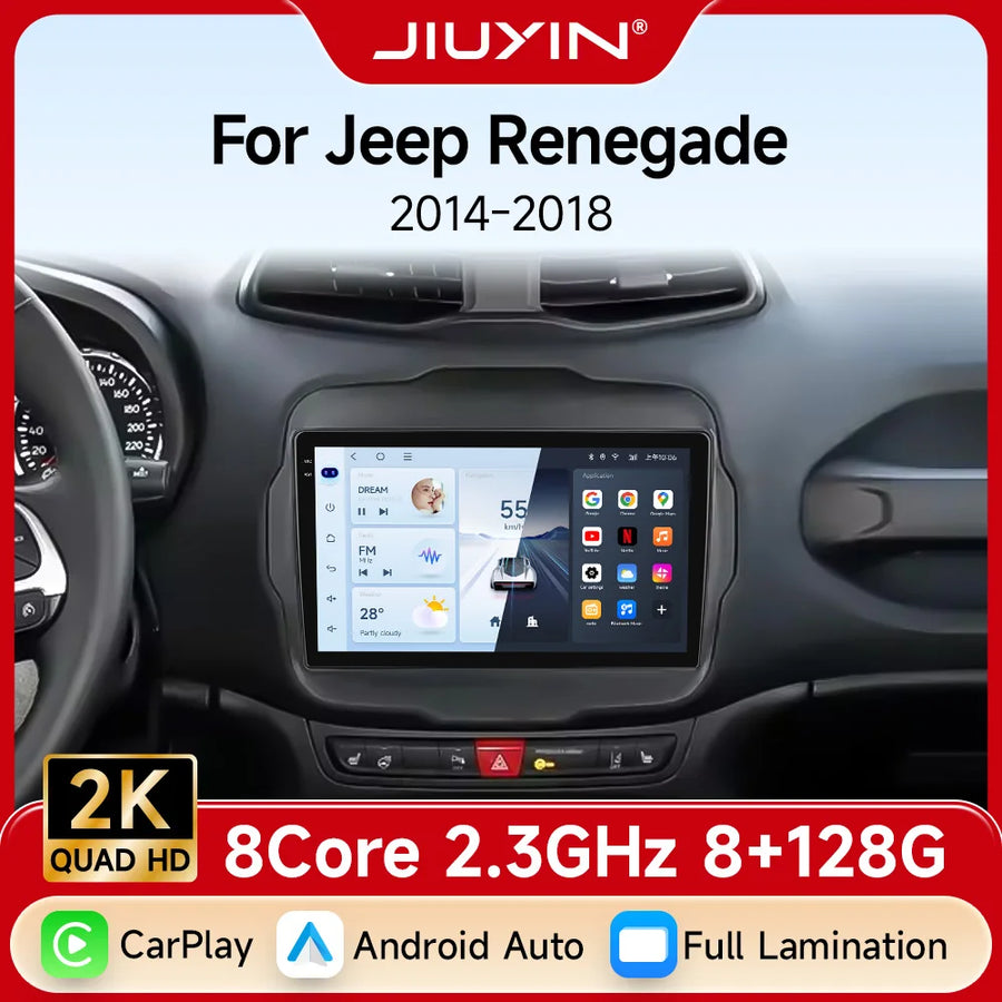 Android 13 Head Unit Navigation for Jeep Renegade 2016–2020 Android Head Unit JIUYIN