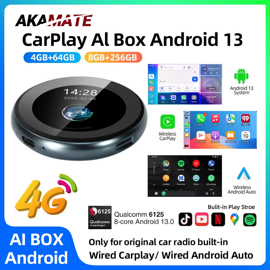Android AI Box 4G 8-Core Wireless for VW Mercedes Audi Android Head Unit AKAMATE