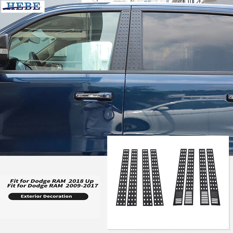 Window Cover Trim Black Aluminum for Dodge Ram 1500 Car Interior Accessory HEBE