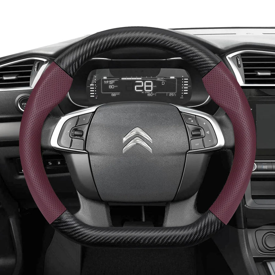 Carbon Fiber Steering Wheel Cover for Citroen C3 Car Interior Accessory Hocasen