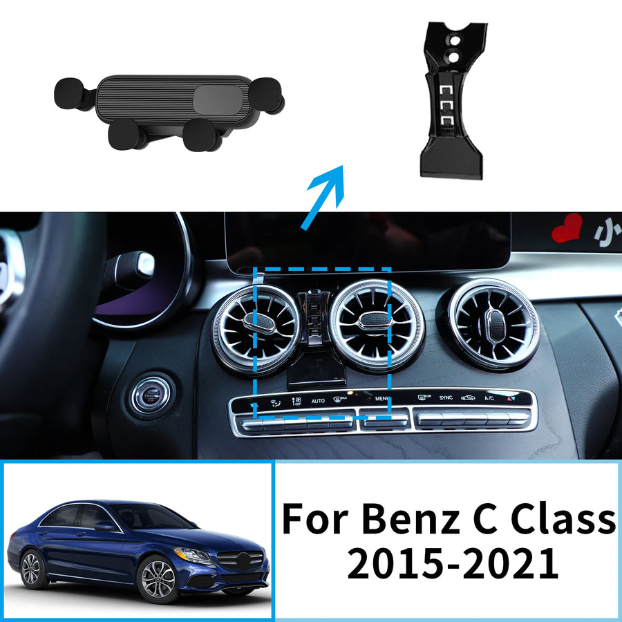Wireless Charging Magnetic Phone Holder for Benz C-Class 2015–2021 Car Phone Holder CATUSIKI