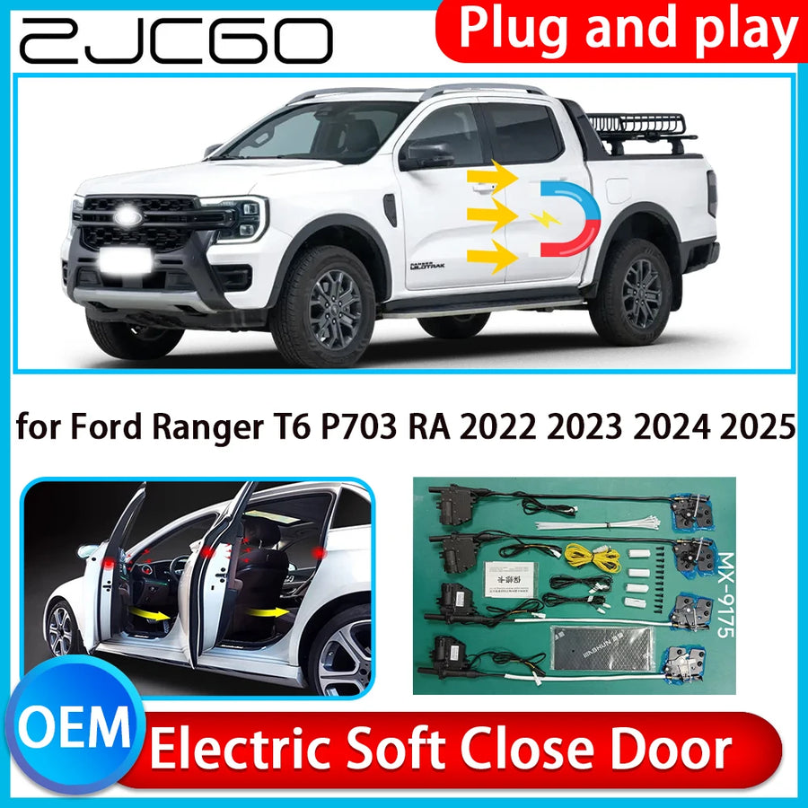 Electric Soft Close Door System for Ford Ranger T6 2022-2025 Car Interior Accessory ZJCGO Default Title