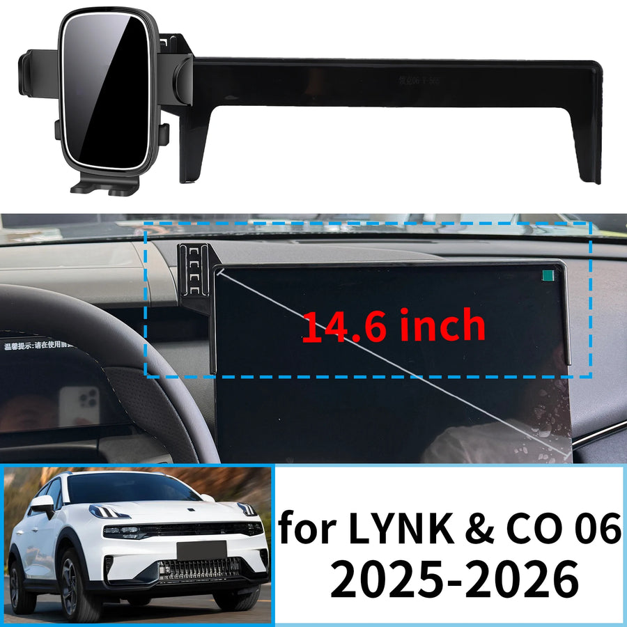 Smart Wireless Charging Phone Mount for Lynk & Co 06 2025–2026 Car Phone Holder CATUSIKI