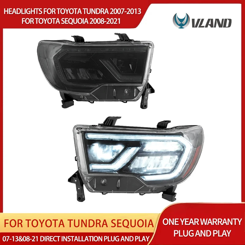 LED Reflection Headlights for Toyota Tundra Sequoia Car Interior Accessory Vland