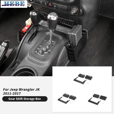 Gear Shift Storage Box for Jeep Wrangler JK 2011-2017 Car Interior Accessory HEBE