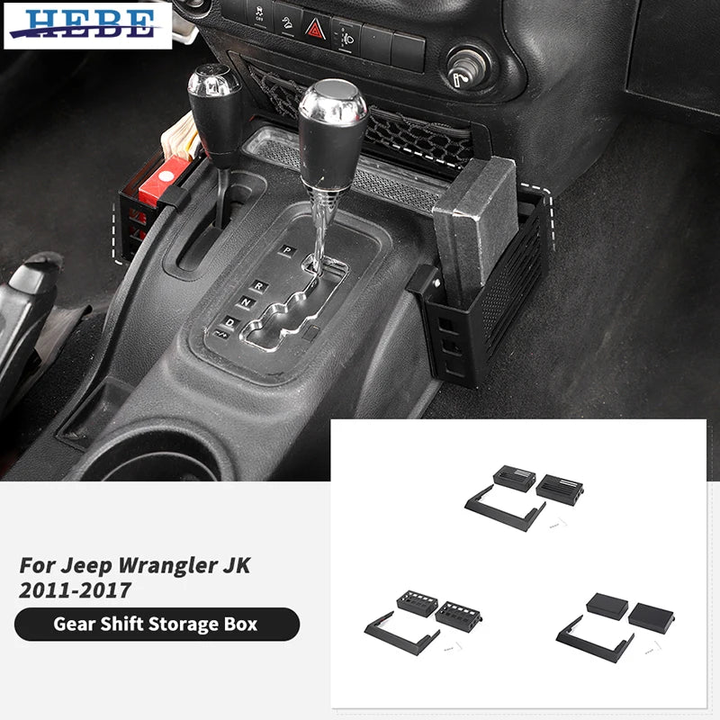 Gear Shift Storage Box for Jeep Wrangler JK 2011-2017 Car Interior Accessory HEBE
