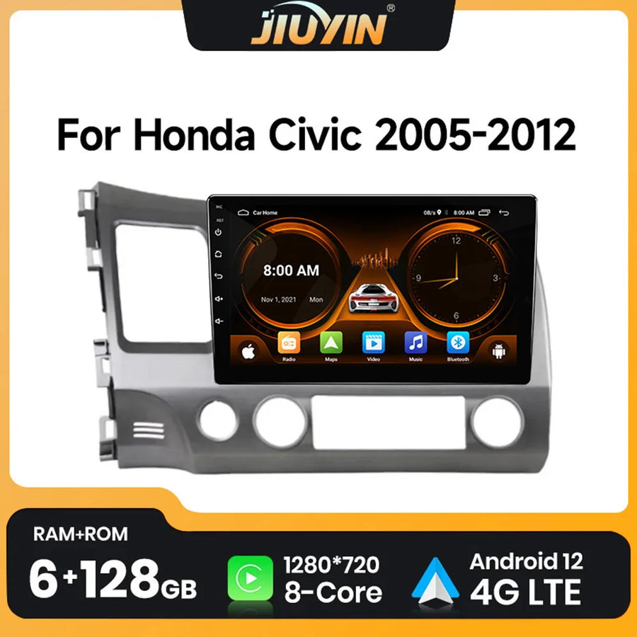 10-inch Android 12 Multimedia Radio for Honda Civic 2005–2012 Android Head Unit JIUYIN