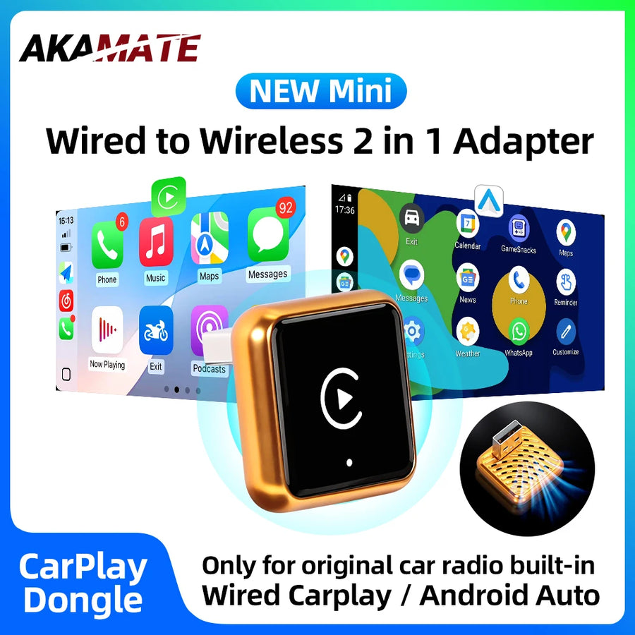 Wireless CarPlay Android Auto Adapter for VW Toyota CarPlay Adapter AKAMATE