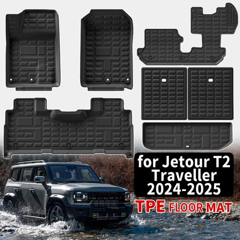 Custom TPE All-Weather Floor Liners for Jetour T2 2024–2025 Car Floor Mat CATUSIKI