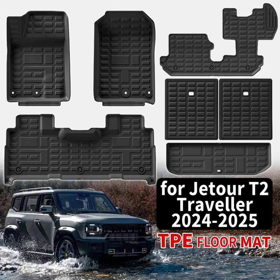 Custom TPE All-Weather Floor Liners for Jetour T2 2024–2025 Car Floor Mat CATUSIKI