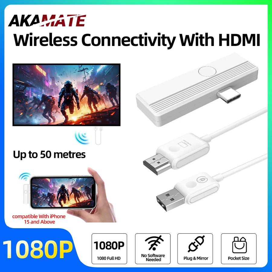 1080P Wireless HDMI Video Transmitter Extender Kit Car Interior Accessory OEM Default Title