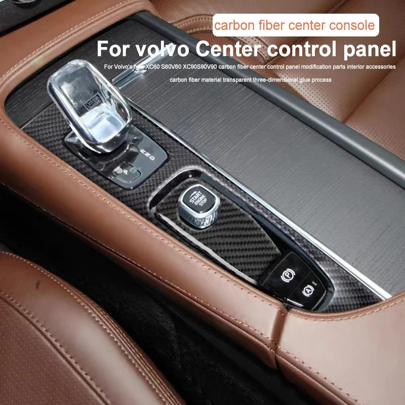 Carbon Fiber Center Console Trim for Volvo S60 Car Interior Accessory LINGLUYANG