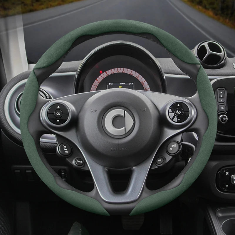 Suede Anti-Slip Wheel Cover for Smart Fortwo Car Interior Accessory Hocasen Green 3-Piece Set