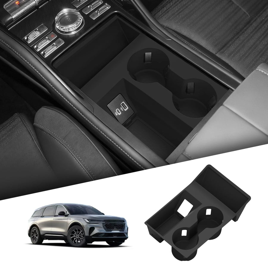 Lincoln Nautilus 2026 Cup Holder Accessory With Silicone Anti-Dirt Pad Phone Charging And Anti-Slip Cover Car Interior Access