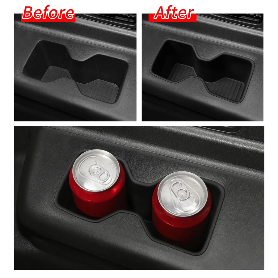 Hyundai Santa Fe 2024 2025 3rd Row Car Cup Holder Inserts Anti-Slip Shock-Absorbing Storage Box Tray Tidying TPE 2PCS Interio