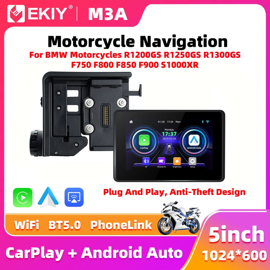 5.0" Wireless CarPlay GPS Screen for BMW R1200GS CarPlay Adapter EKIY