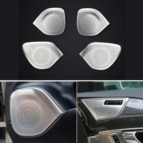 Door Speaker Trim Kit Stainless Steel for Volvo XC90 Car Interior Accessory LINGLUYANG