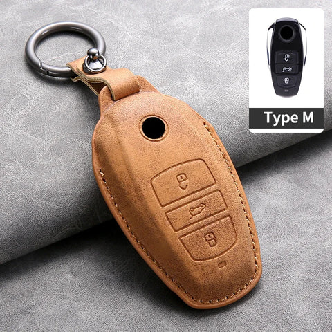 Car Key Cover For VW Volkswagen Touareg 2011-2018 Leather Car Key Case Cover For Touareg Car Interior Accessory | Car Key Cov