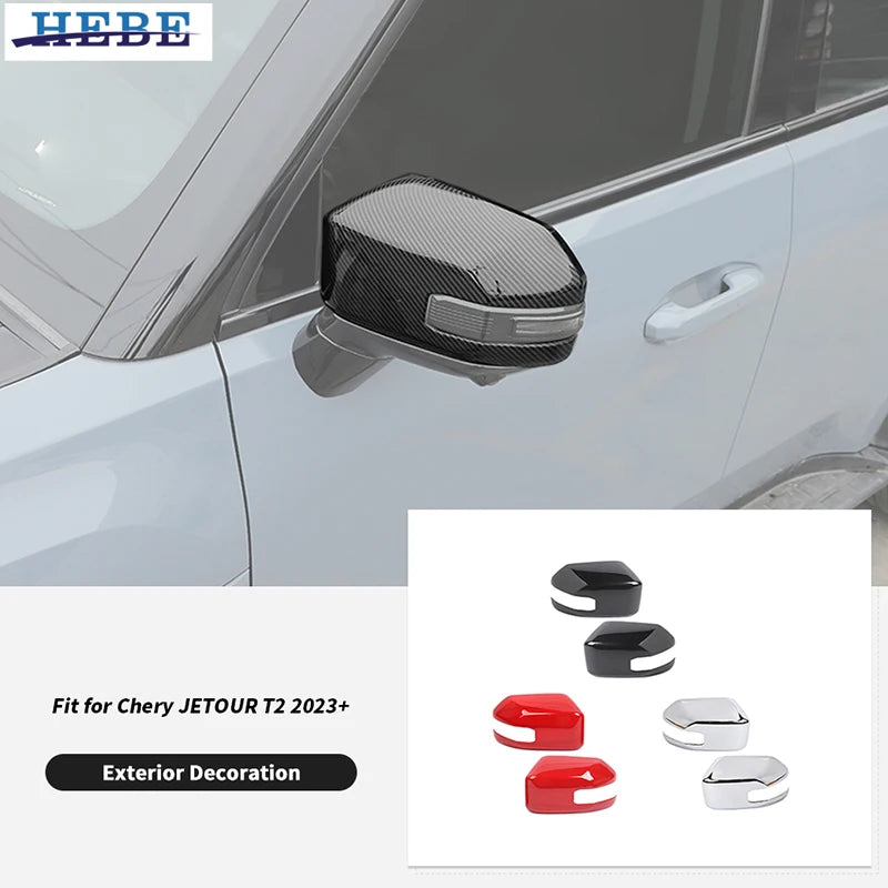 Red ABS Mirror Cover for Jetour Traveler T2 2023 Car Interior Accessory HEBE