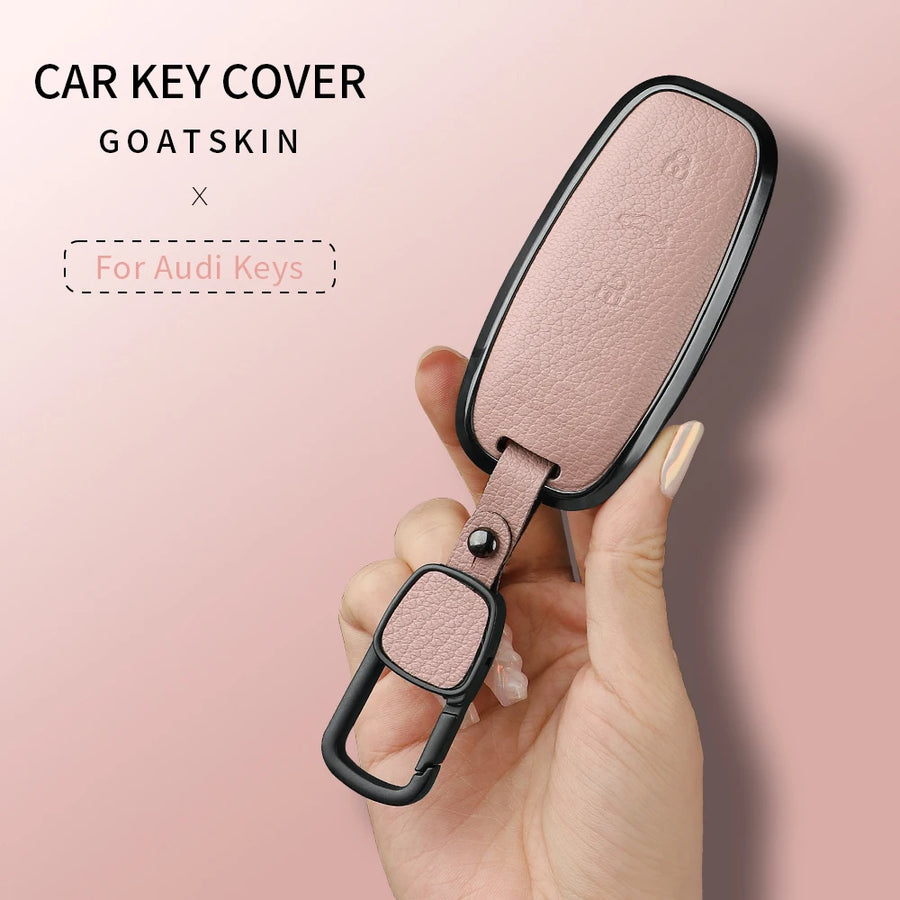 360 Degree Protection Metal Goatskin Car Key Case Cover For Audi A6 A7 A8 B9 A5 A4 8S 8W Q5 Q7 4M S5 S7 TT cars accessories C