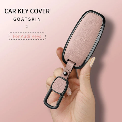 360 Degree Protection Metal Goatskin Car Key Case Cover For Audi A6 A7 A8 B9 A5 A4 8S 8W Q5 Q7 4M S5 S7 TT cars accessories C