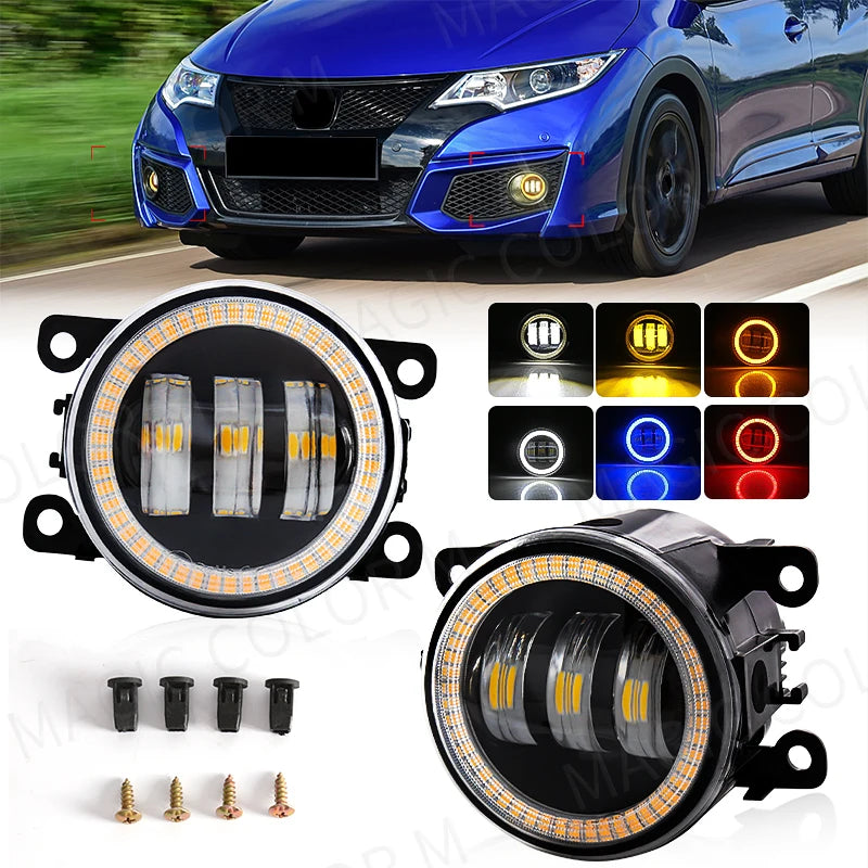 LED Angel Eye Fog Light for Ford Focus Fiesta Car Interior Accessory MAGIC COLORM