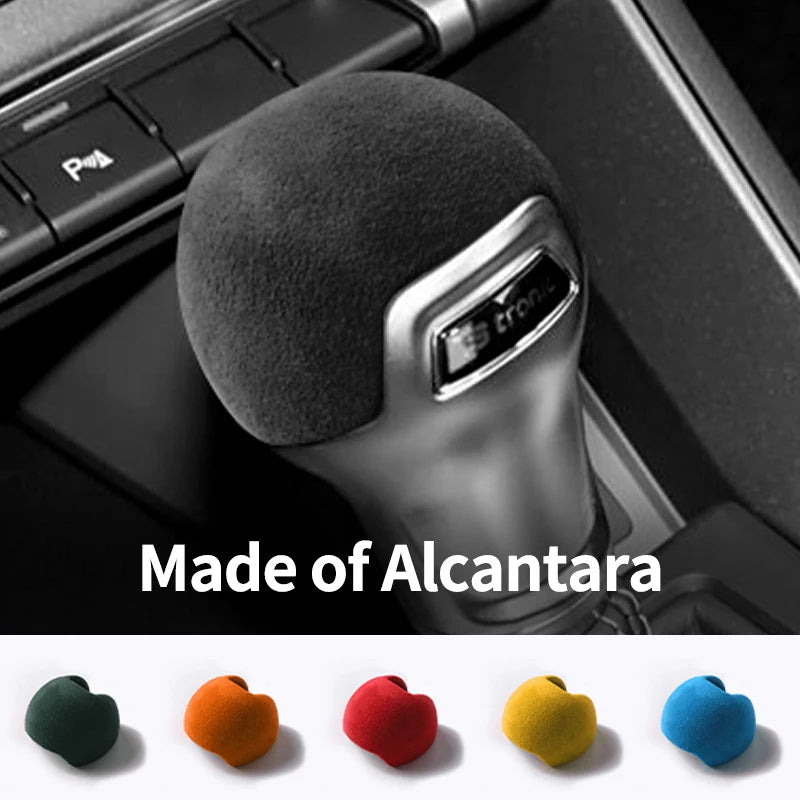 Made of Alcantara For Audi A3 Q2 S3 TT Sport Gear Shift Knob Boot Cover Decorative Trim Sticker Car Interior Tuning Accessori
