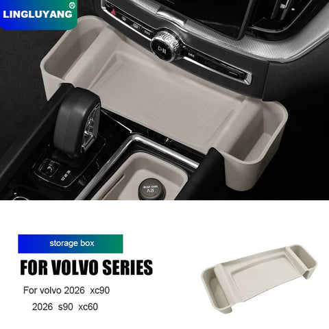 Gear Storage Box for Volvo XC90 S90 XC60 2026 Car Interior Accessory LINGLUYANG