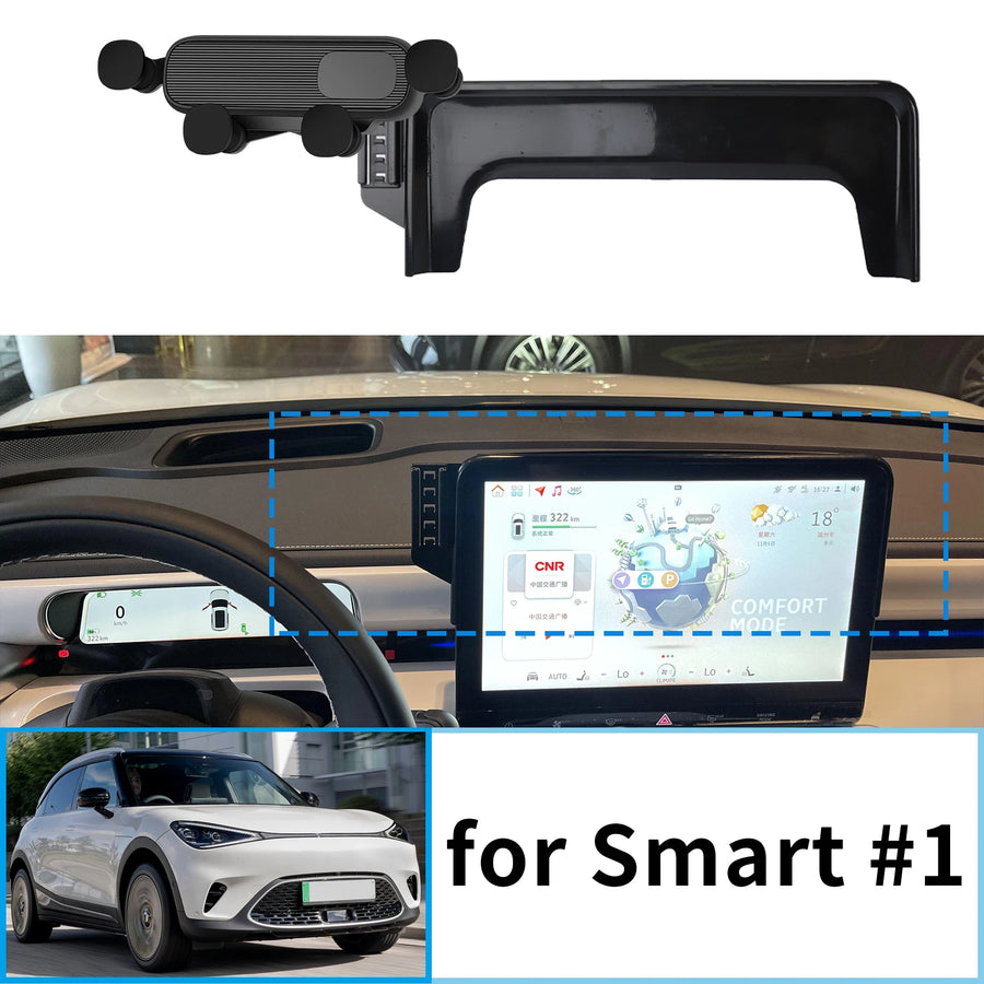 Wireless Charging Phone Mount for Smart #1 Brabus 2022–2024 Car Phone Holder OEM