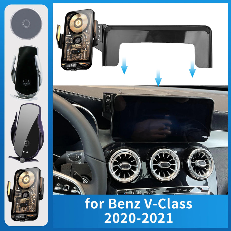 Smart Wireless Charging Bracket for Mercedes-Benz V-Class 2020–2021 Car Phone Holder CATUSIKI